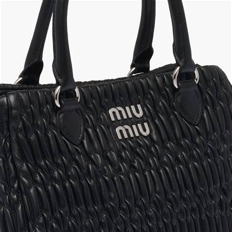 miu miu nappa crystal quilted leather tote|Black Miu Crystal Nappa Leather And Crystal Mini.